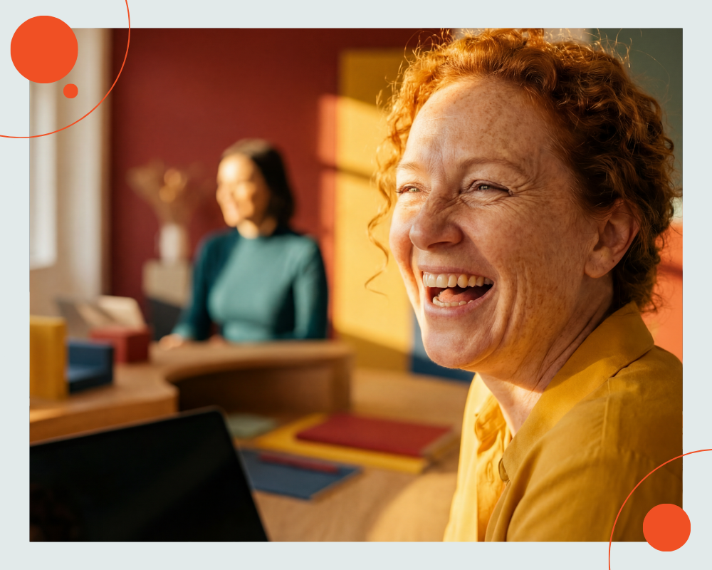Smiling woman at work